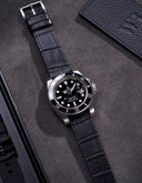 Black Embossed Alligator Leather Strap 18mm-21mm - OM Luxury