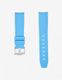 Curved Vertech Rubber Strap - Capri Blue - OM Luxury