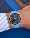 Curved Vertech Rubber Strap - Capri Blue - OM Luxury